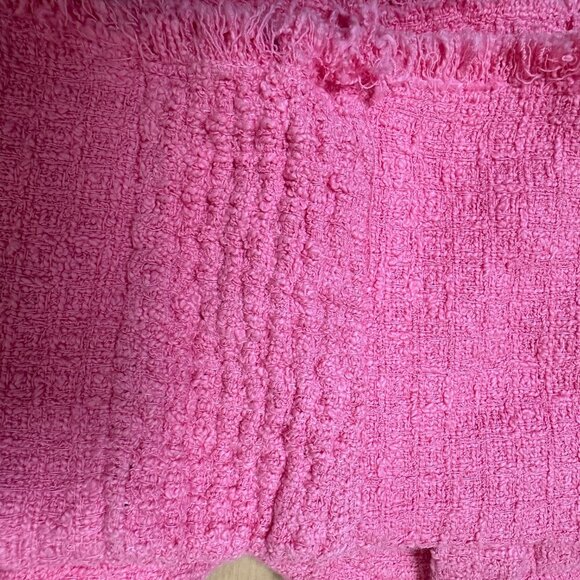 ZARA Pink Tweed Corset Bralette Cropped Top Size Small - Picture 6 of 9